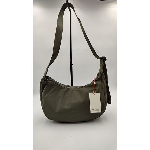 Quince Handbags - Quince Women Revive Nylon Crescent Shoulder Bag Green No Size
